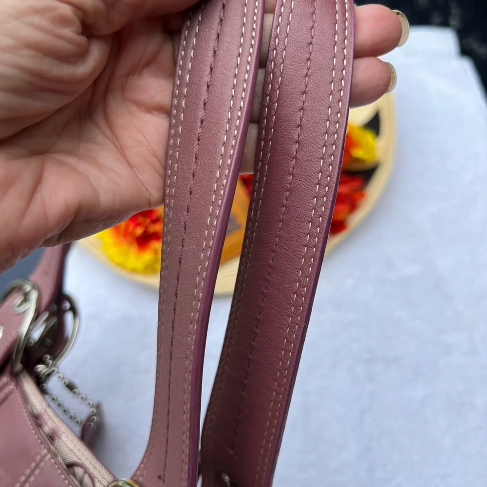 Coach Signature All Over Carriage Leather Satchel -Light Purple Y2K - Picture 13 of 13